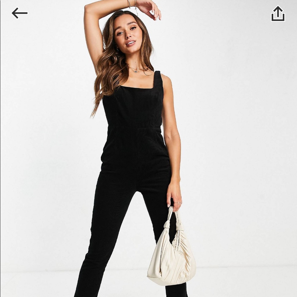 Black corduroy jumpsuit